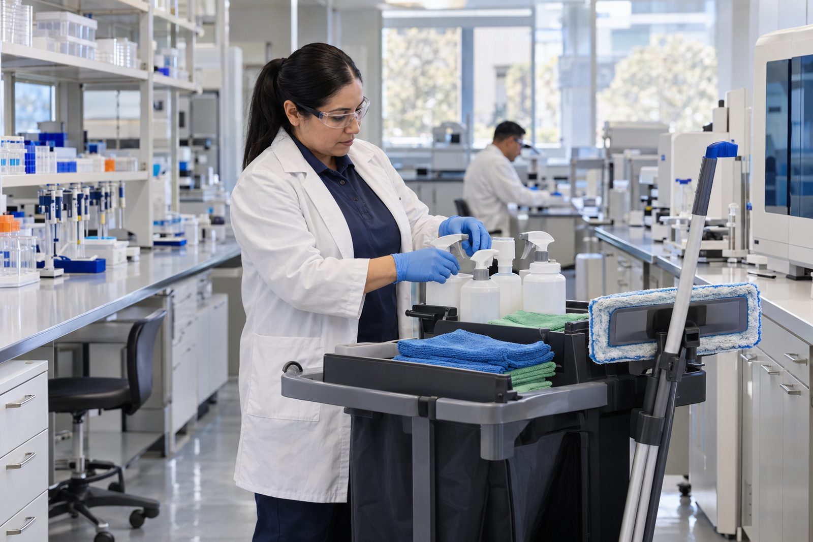 Reviewing low-VOC cleaning products for labs